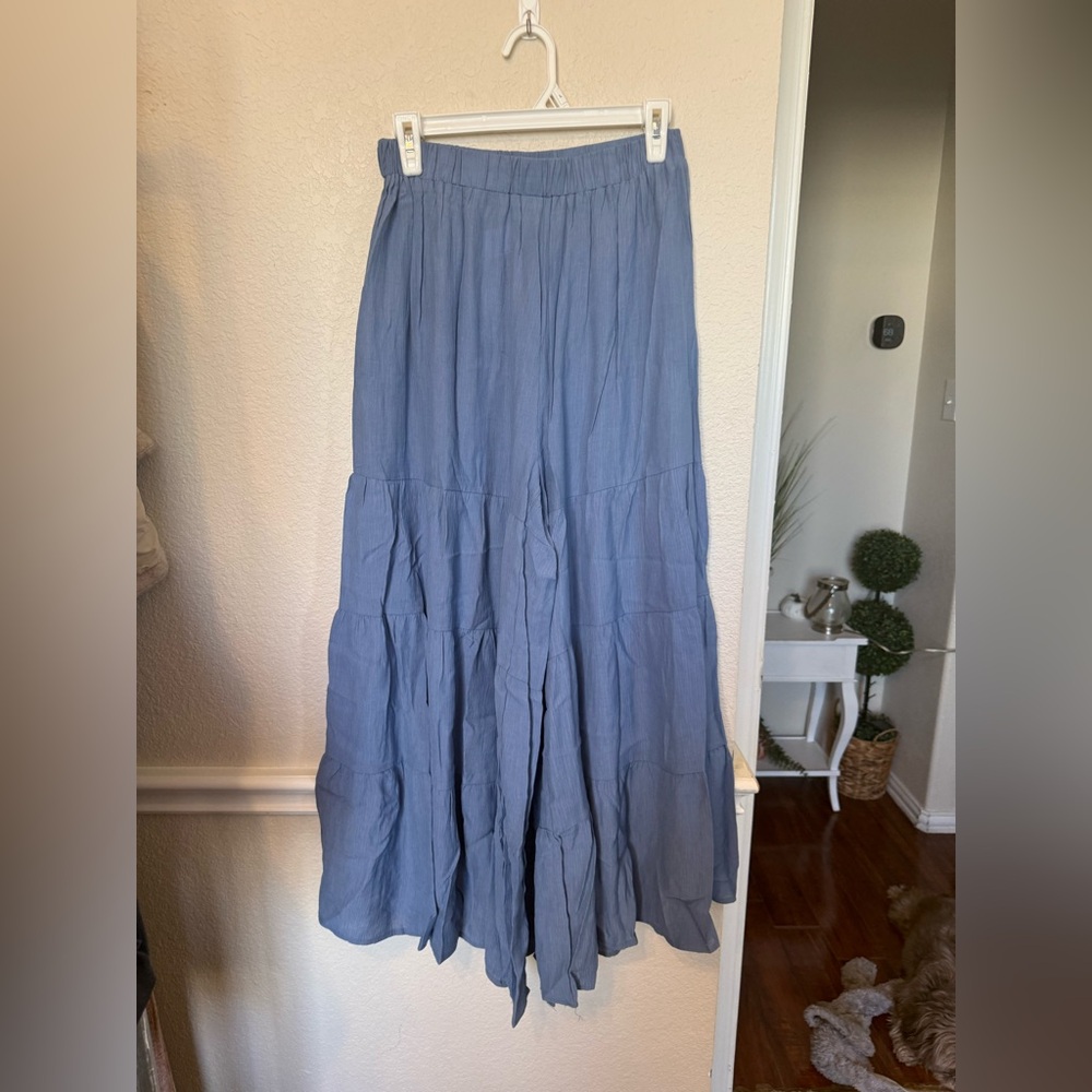 CHICWISH SUNNY DAYS WIDE-LEG PANTS IN NAVY M/L - Picture 16 of 16